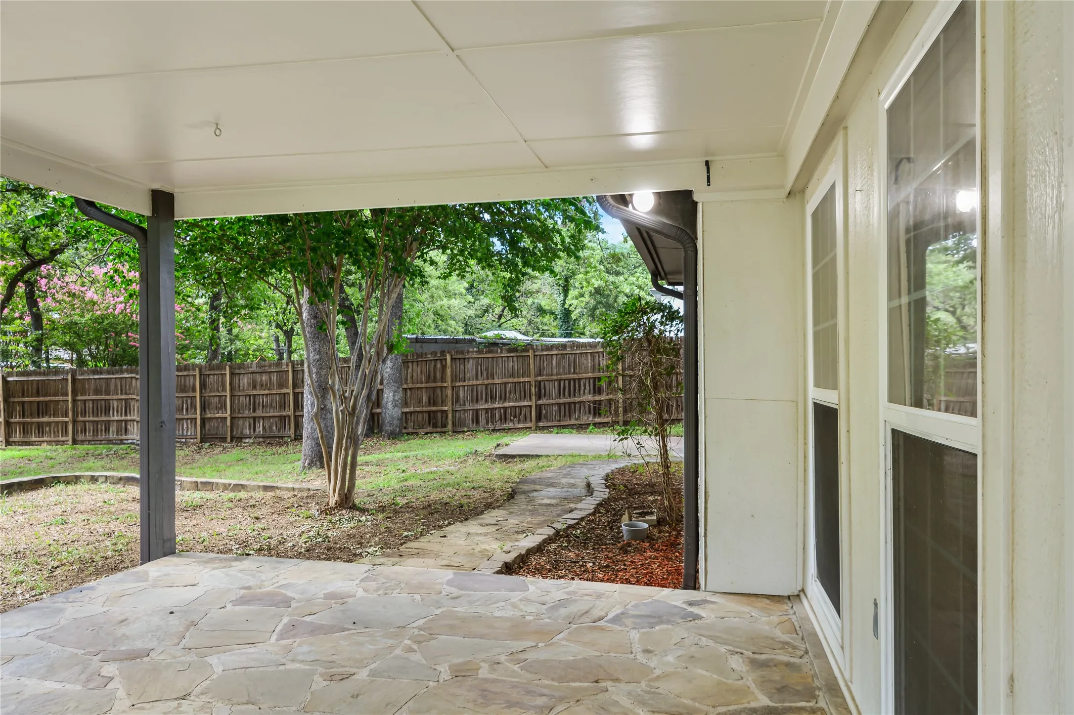 Coming from the side garage to the back door