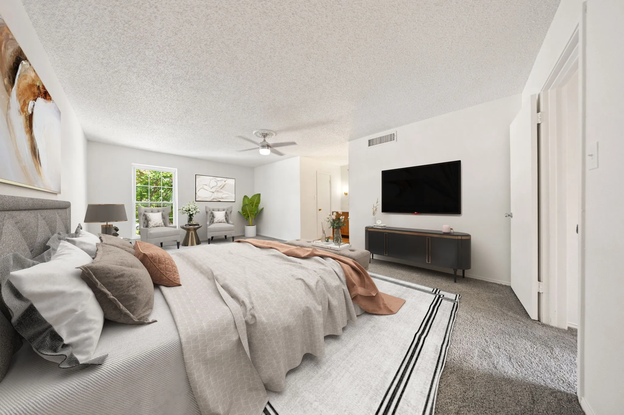Virtually Staged Primary Bedroom
