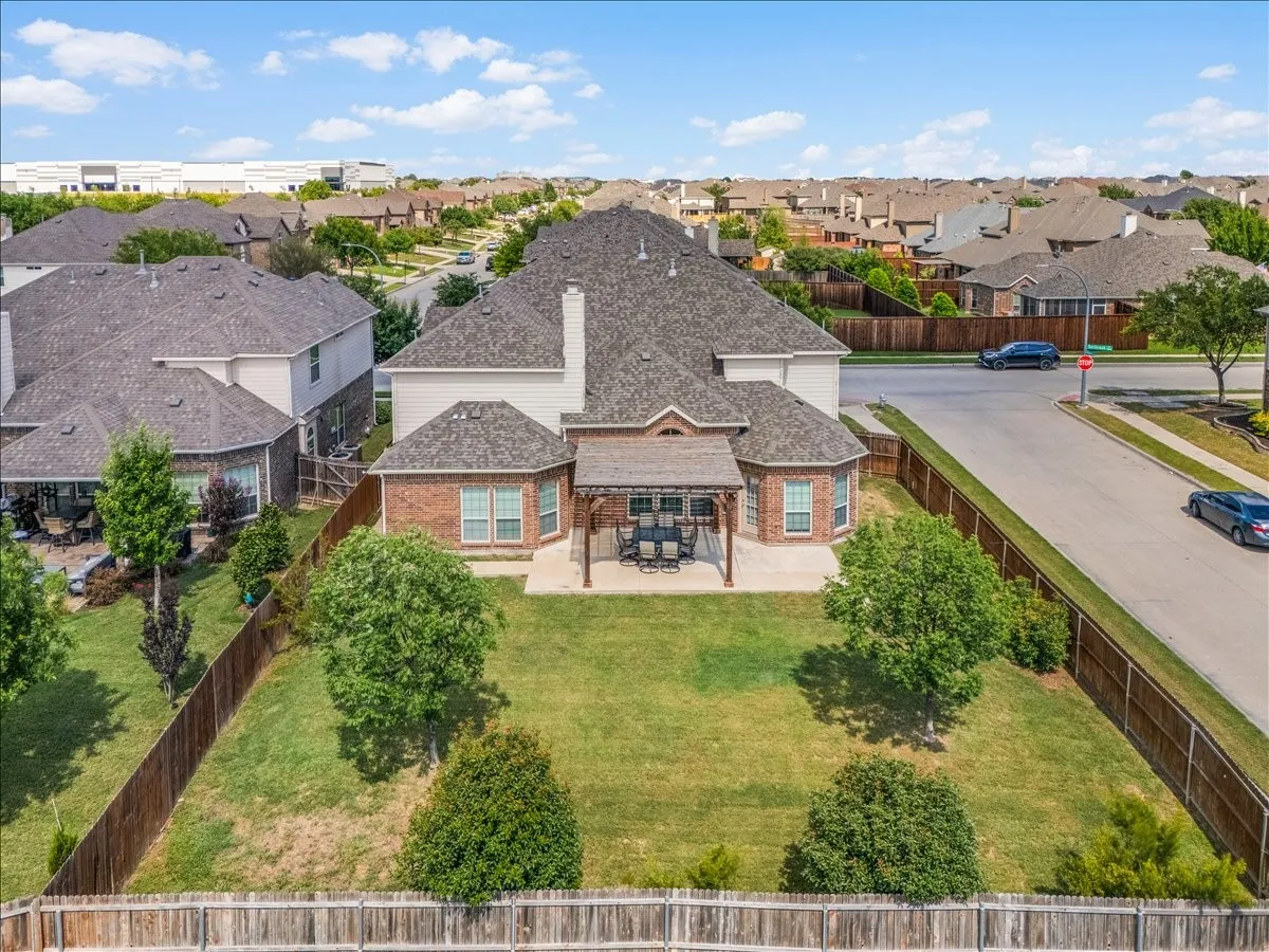 Ariel view of the backyard