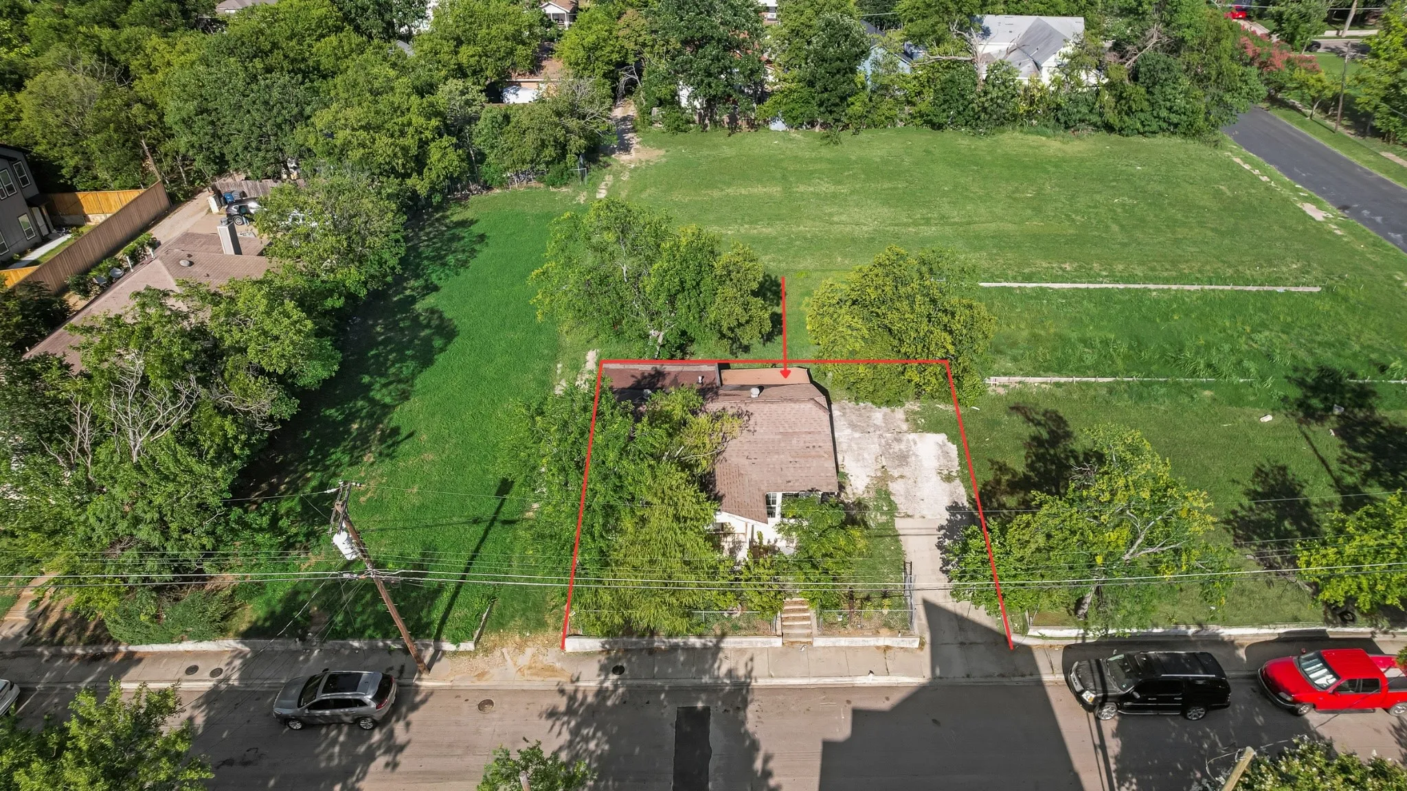Across the street is a brand new development and 3 lots down is a brand new development as well.