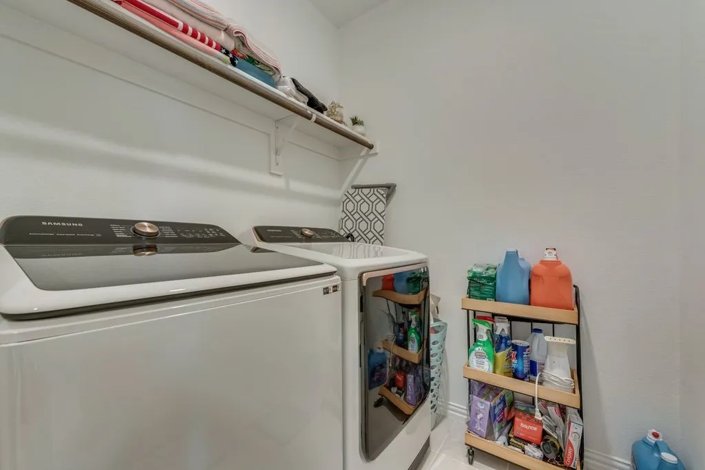 Laundry Area with Shelving