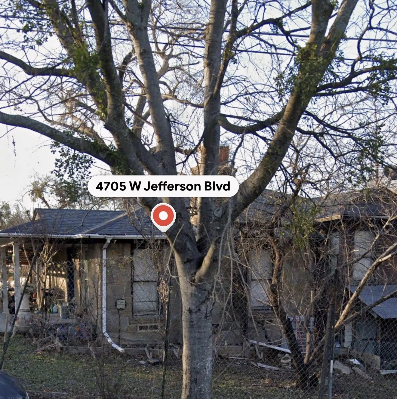Property Location Image. Depicting the property at 4705 W Jefferson Blvd with surrounding vegetation