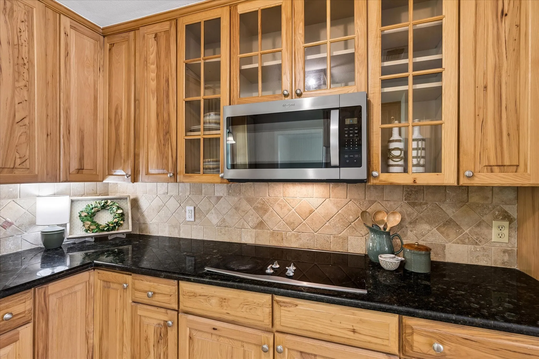 Built in microwave and electric cook top