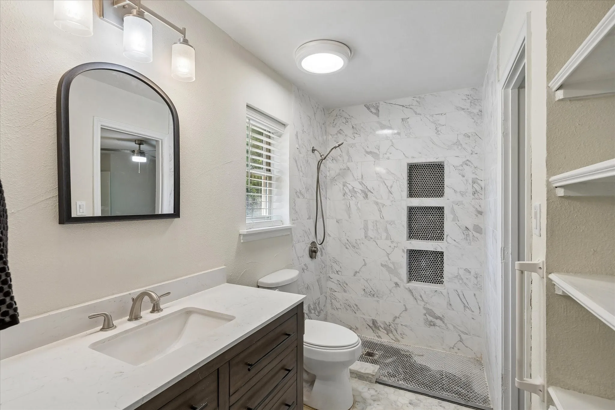 Shared ensuite bathroom with bedroom 1 and 2