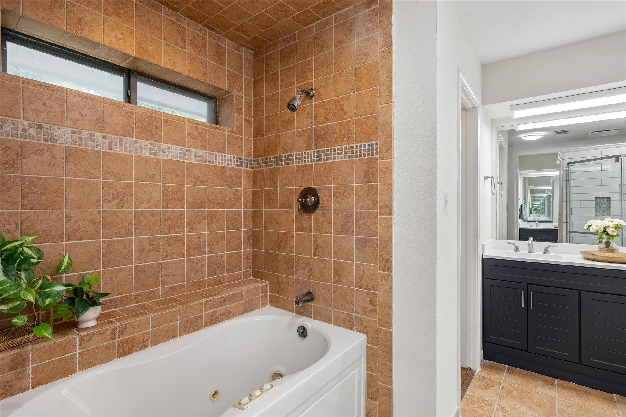Primary bathroom with jetted tub