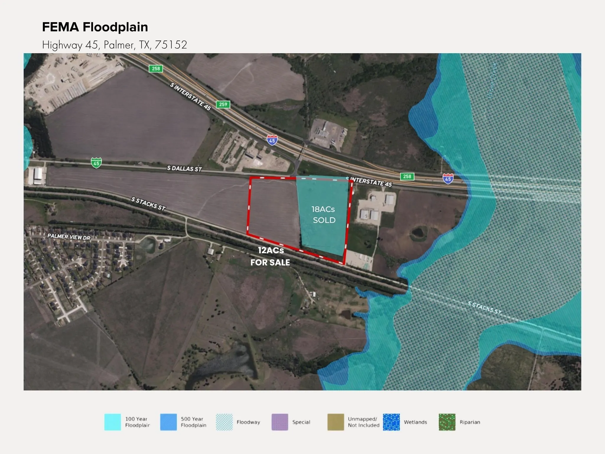Unimproved Land For Sale in Ellis County , TBD I-45, Palmer, Texas 75152, 0, 0, Garage spaces, 0 Sqft, built in 0, Price $1,560,000, mls#21321477, Real Estate Agent in Palmer, Homes For Sale in Ellis county, Homes For Sale in Palmer, Realtor in Palmer Texas, Real Estate Brokerage Independent Realty Texas, Luminita Cordes Realtor
