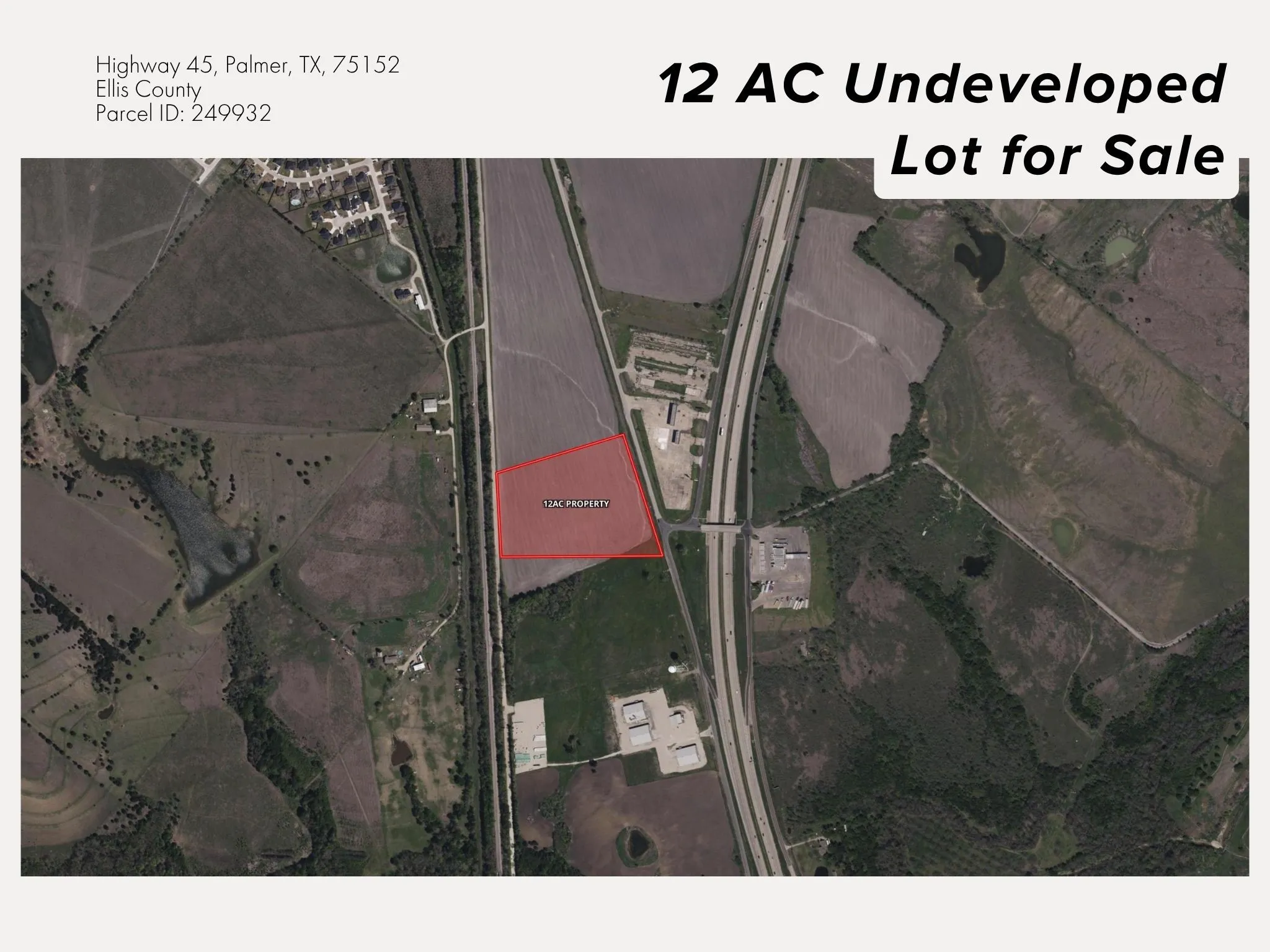 Unimproved Land For Sale in Ellis County , TBD I-45, Palmer, Texas 75152, 0, 0, Garage spaces, 0 Sqft, built in 0, Price $1,560,000, mls#21321477, Real Estate Agent in Palmer, Homes For Sale in Ellis county, Homes For Sale in Palmer, Realtor in Palmer Texas, Real Estate Brokerage Independent Realty Texas, Luminita Cordes Realtor