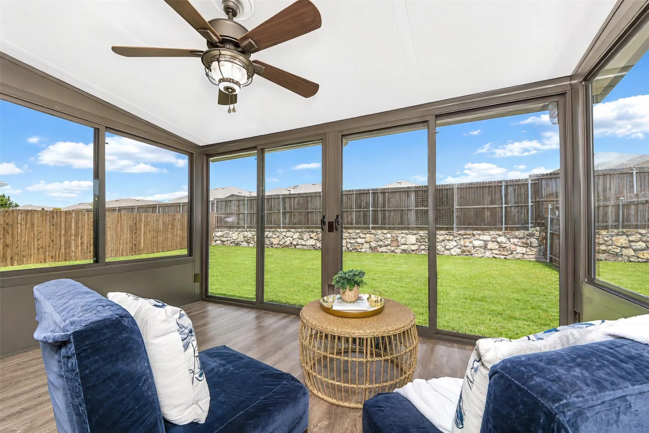 10 x 12 Sunroom on the back of the house can be enjoyed in the summer or winter!