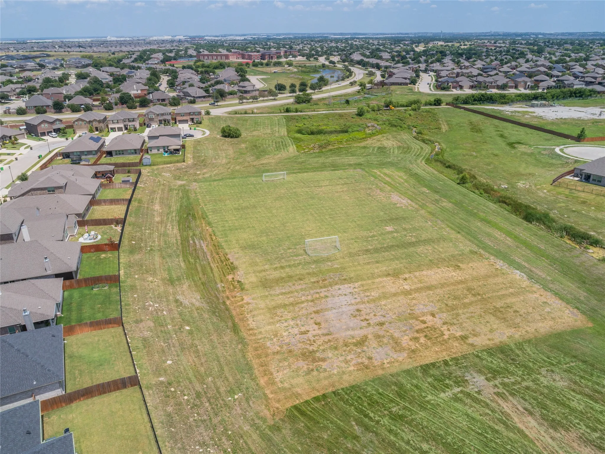 Community park with soccer goals