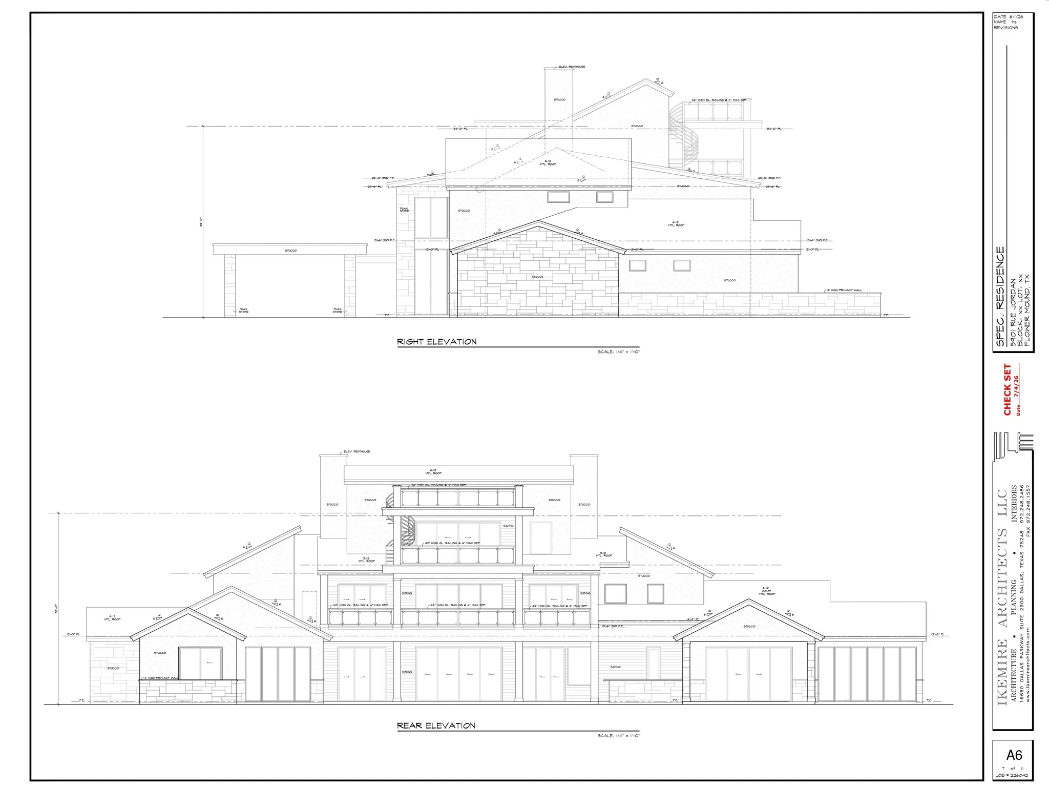 Elevation drawing from the preliminary plan set
