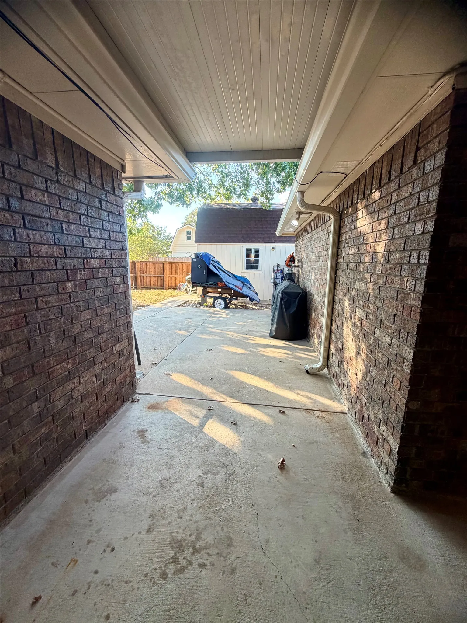 Covered patio area
