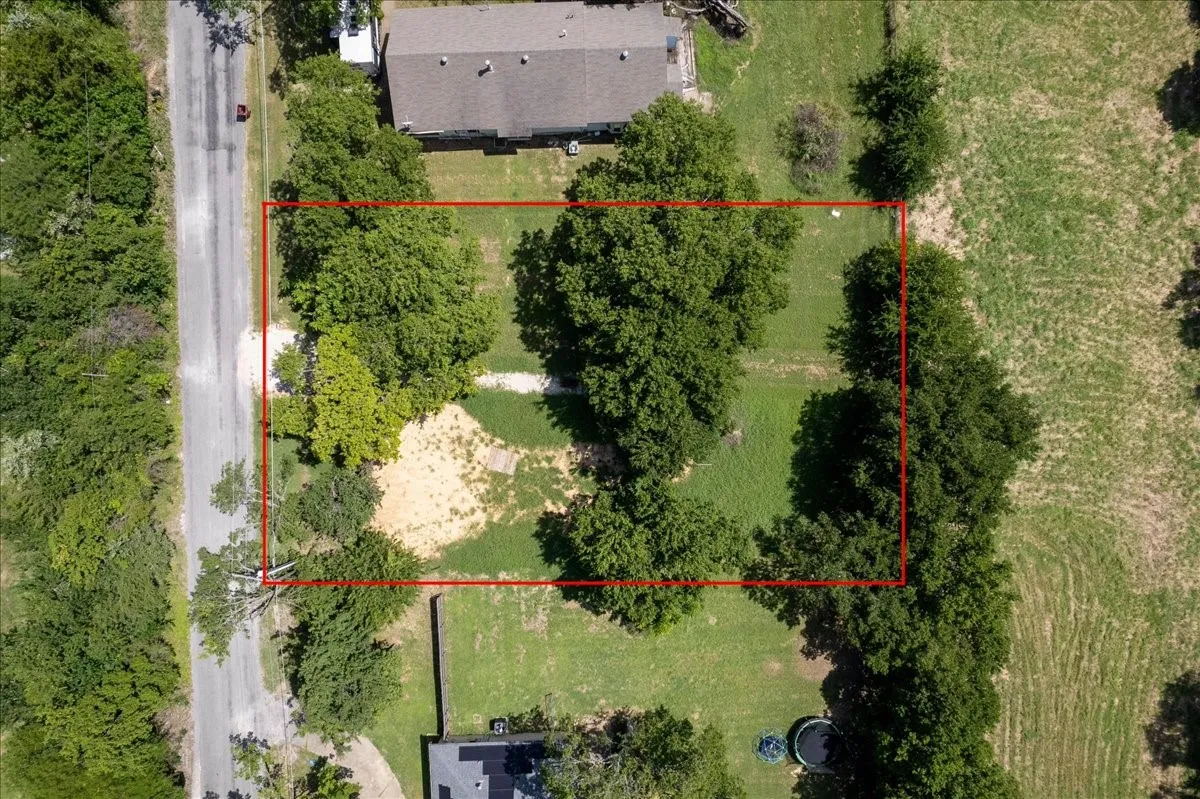 cleared building pad and road frontage