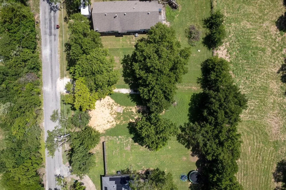 cleared building pad and road frontage