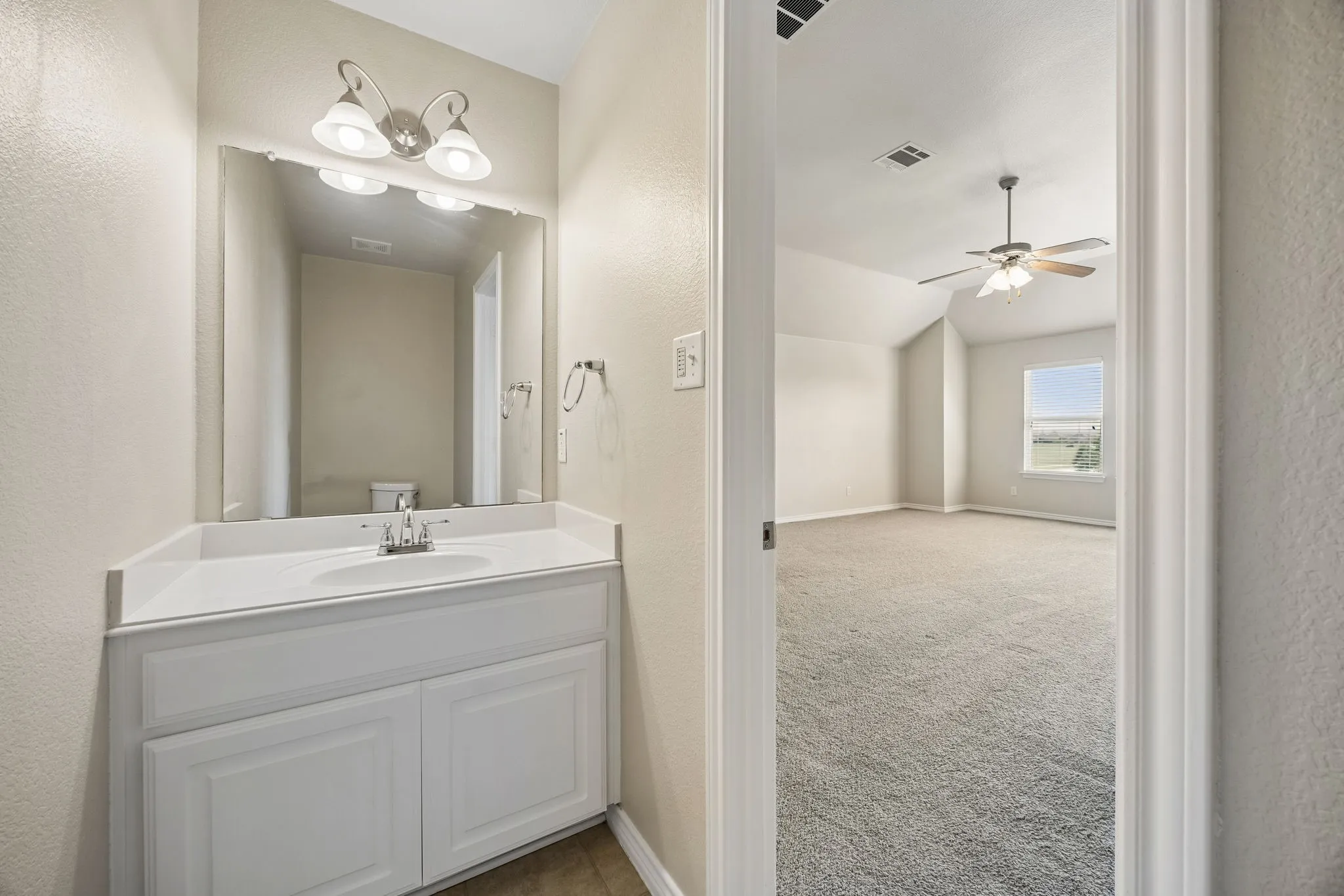 Powder bath off game room upstairs.