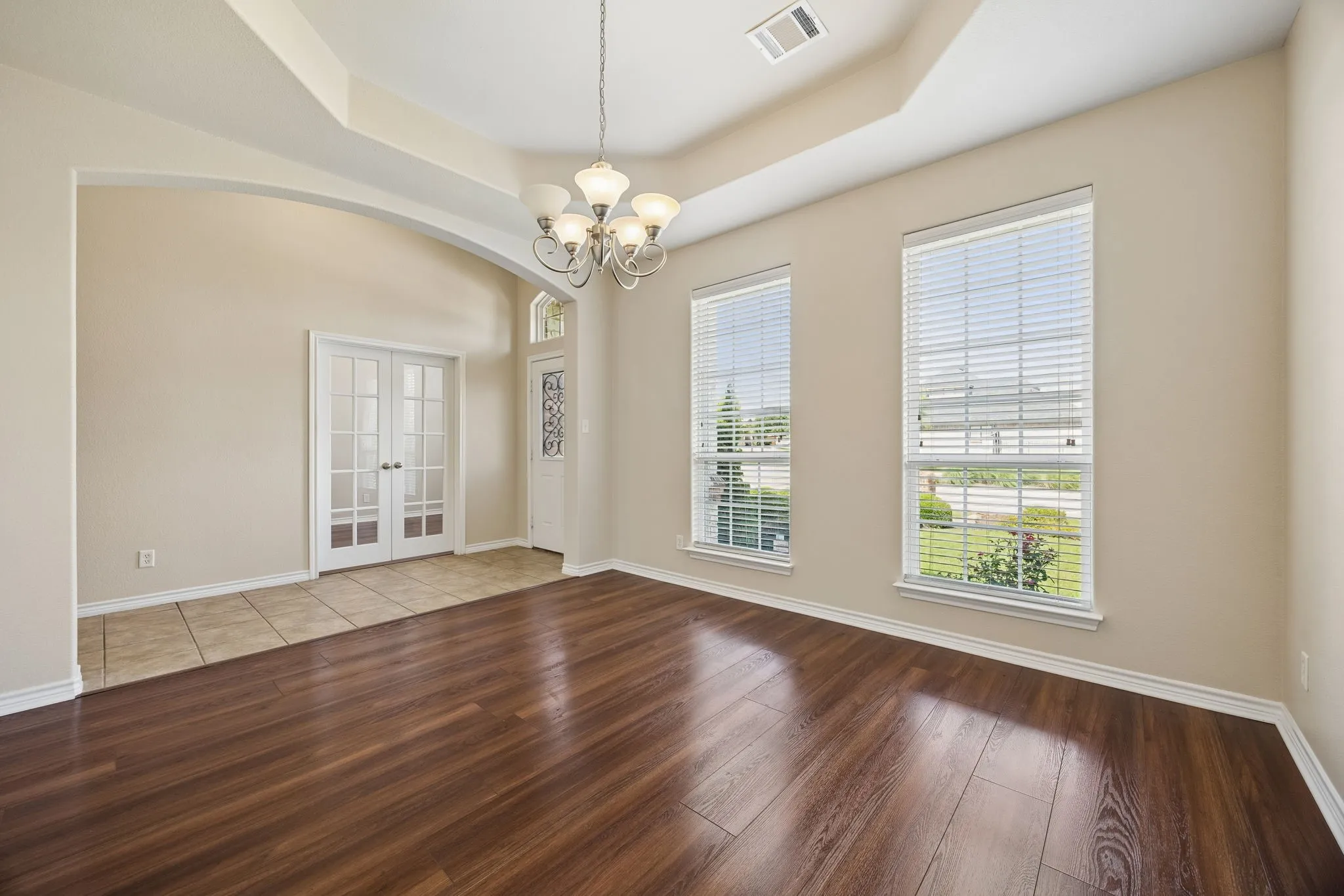View from formal dining room off foyer entrance.
