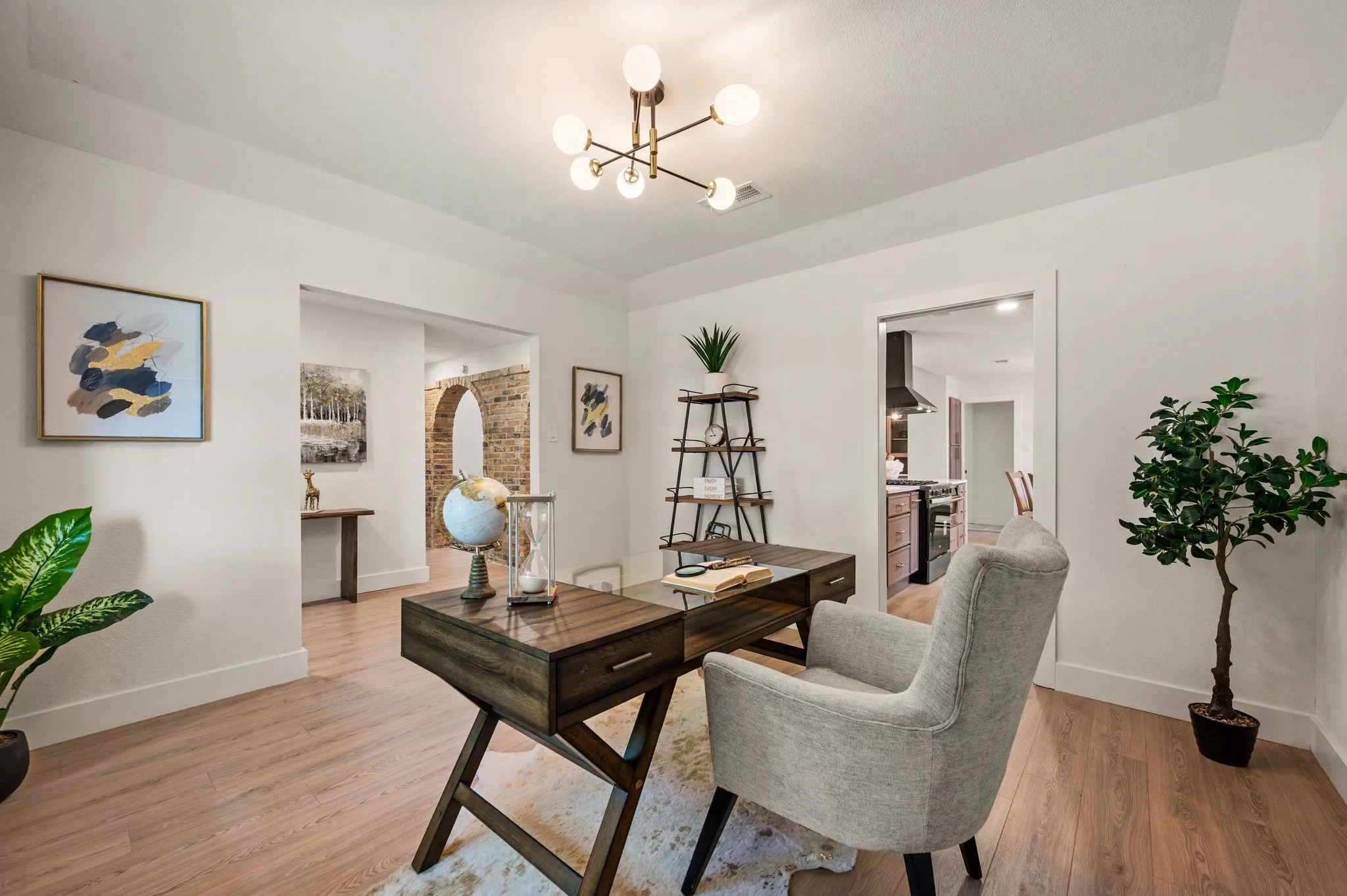 Spacious and thoughtfully positioned, the office offers privacy without feeling disconnected from the home.