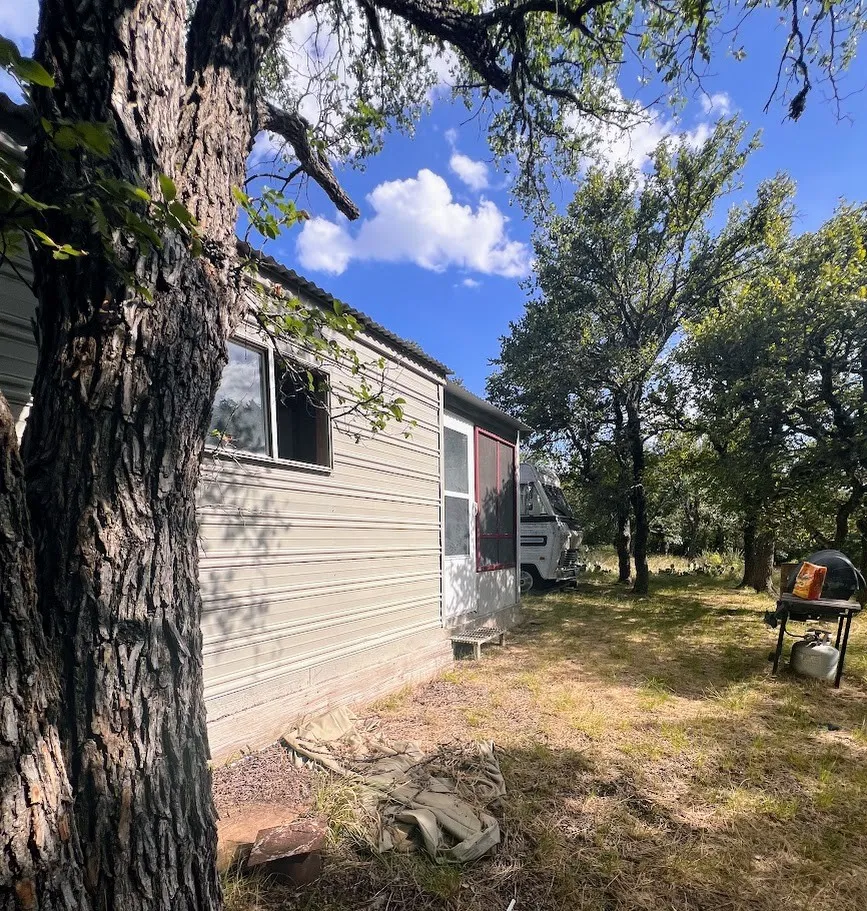 Storage shed can be used for storage to go along with your RV or for the glamping feel