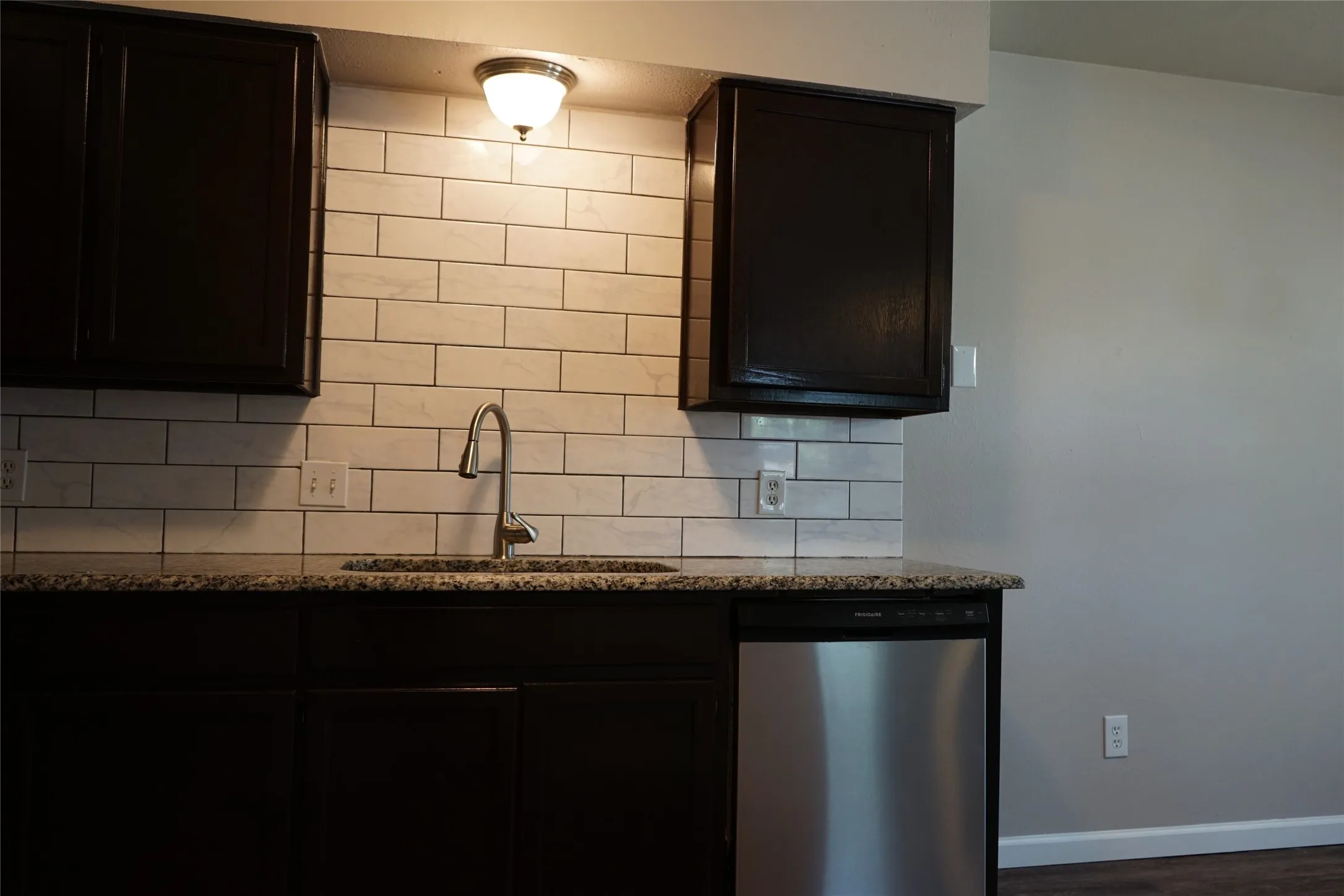 Updated kitchen with subway tile backsplash