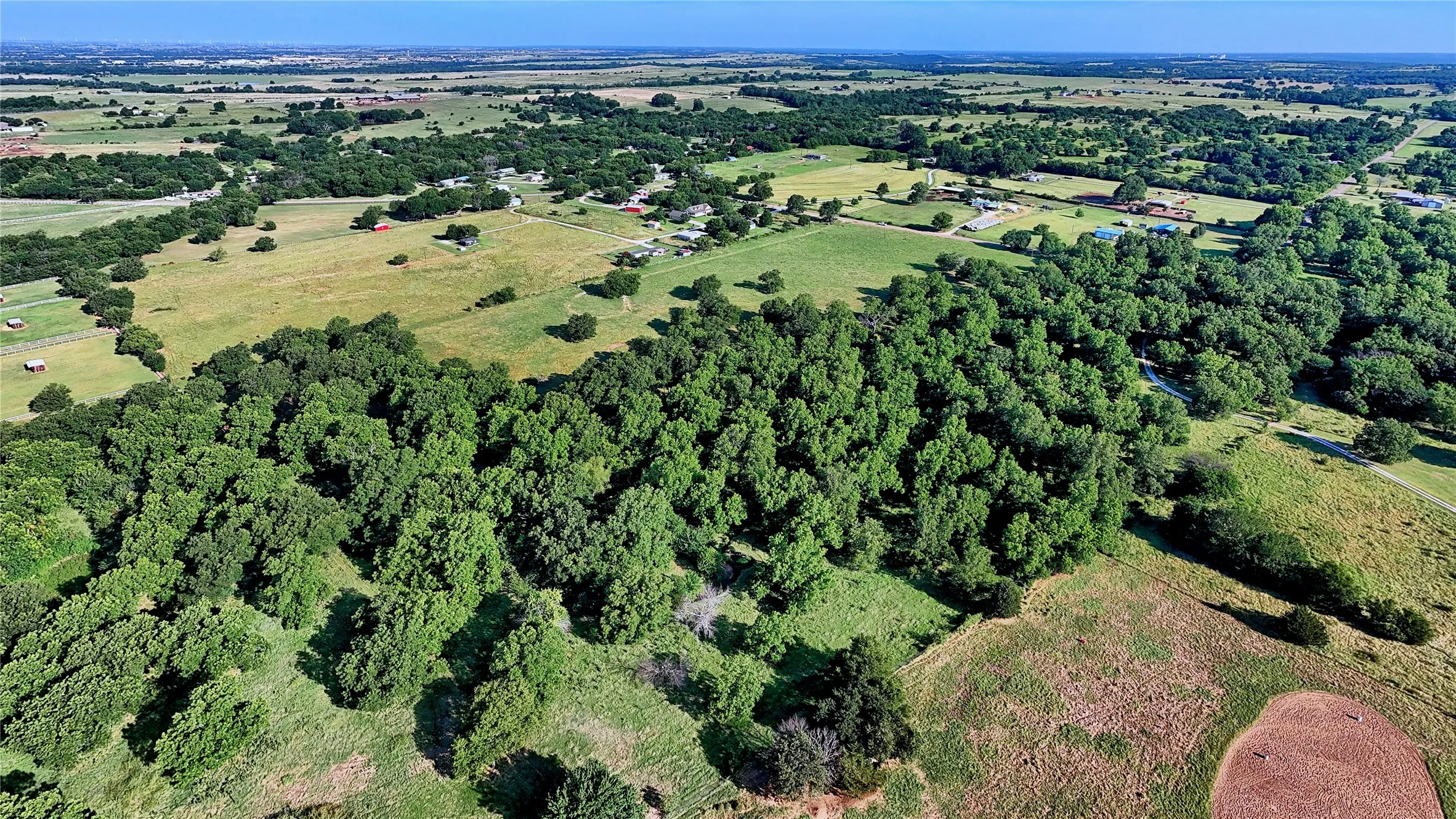 Beautiful, mature Pecan trees create a natural scenic skyscape