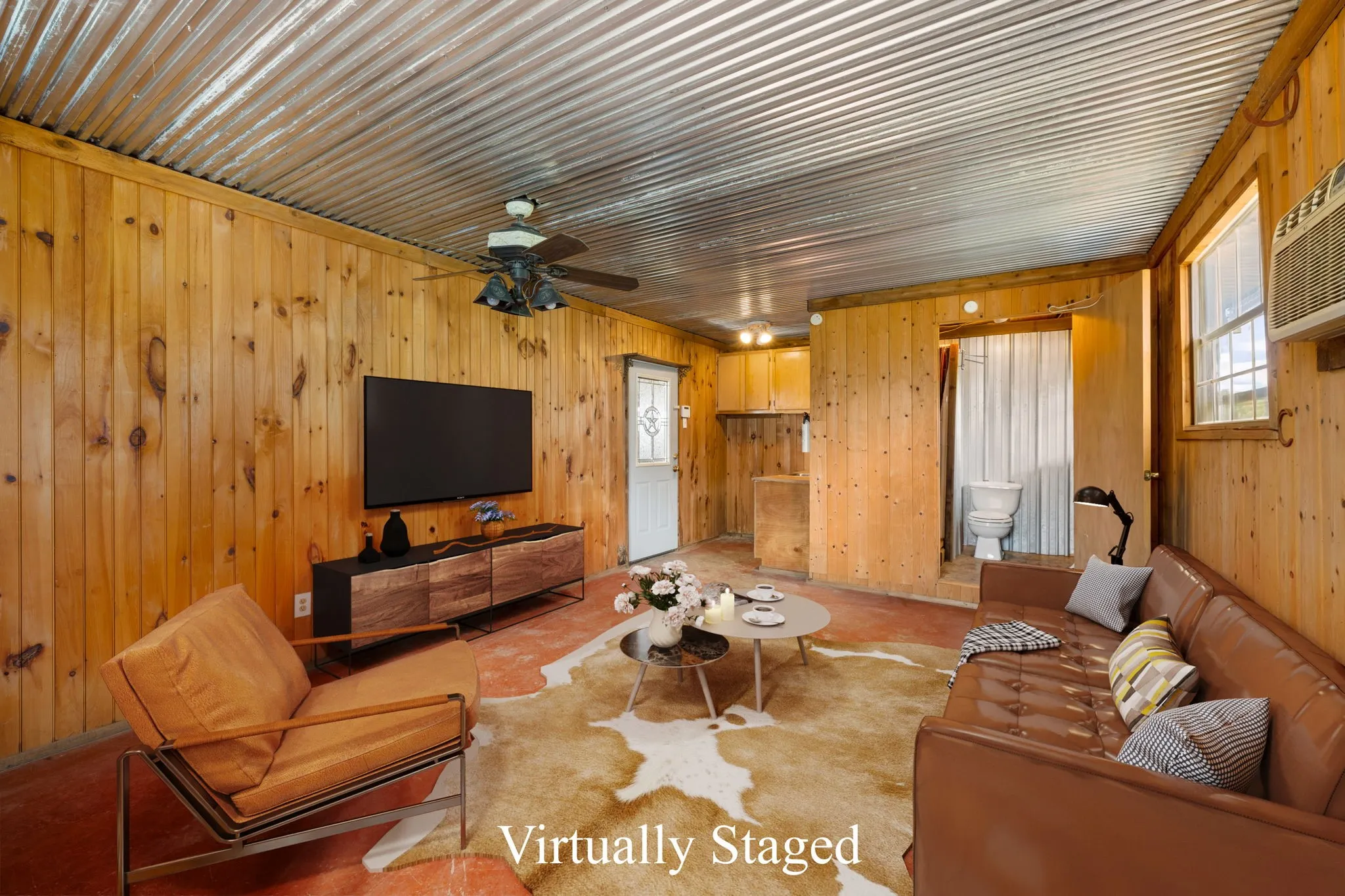 living quarters in barn digital staged with furniture