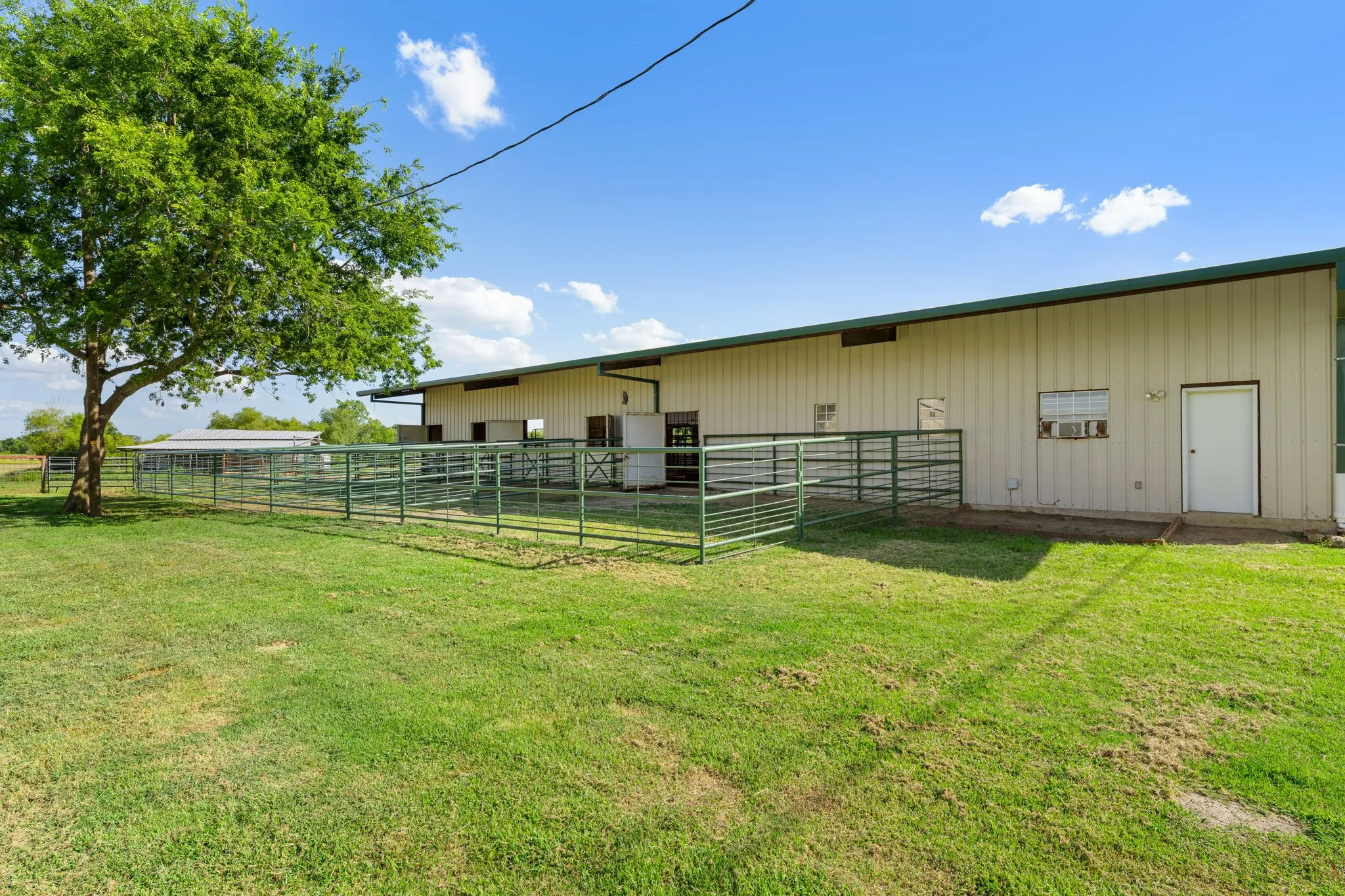 Side of barn with runouts