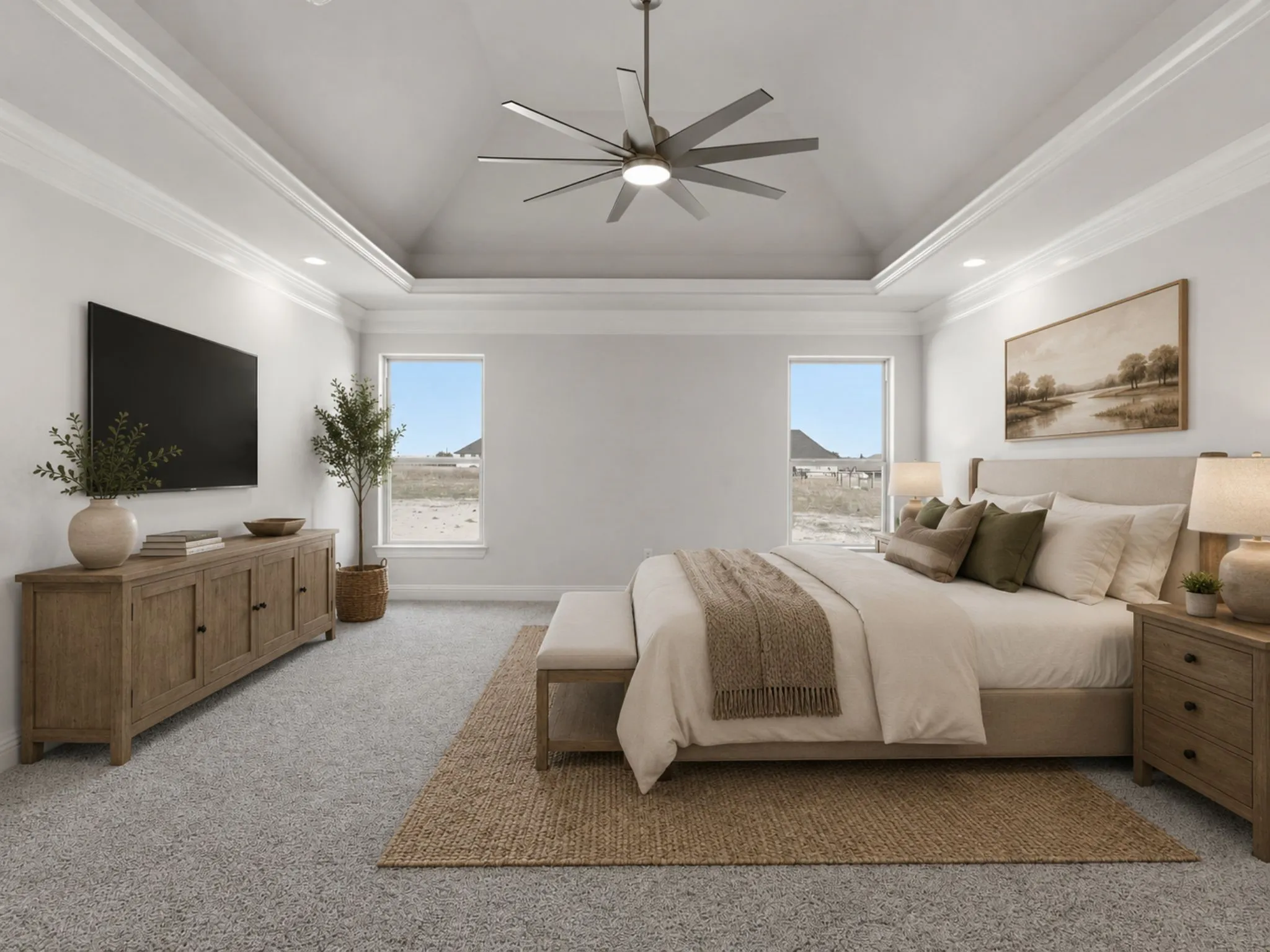Virtually Staged Primary Bedroom