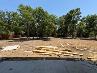 Backyard view from Patio.  Home under construction.