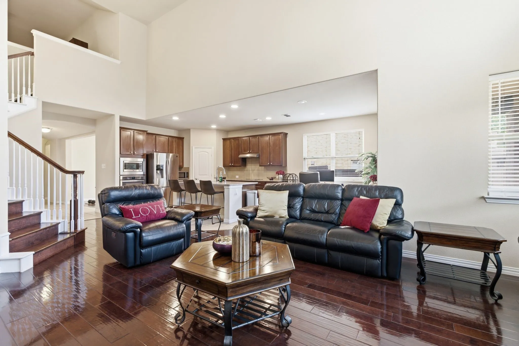 View of Living room after coming out of the primary suite