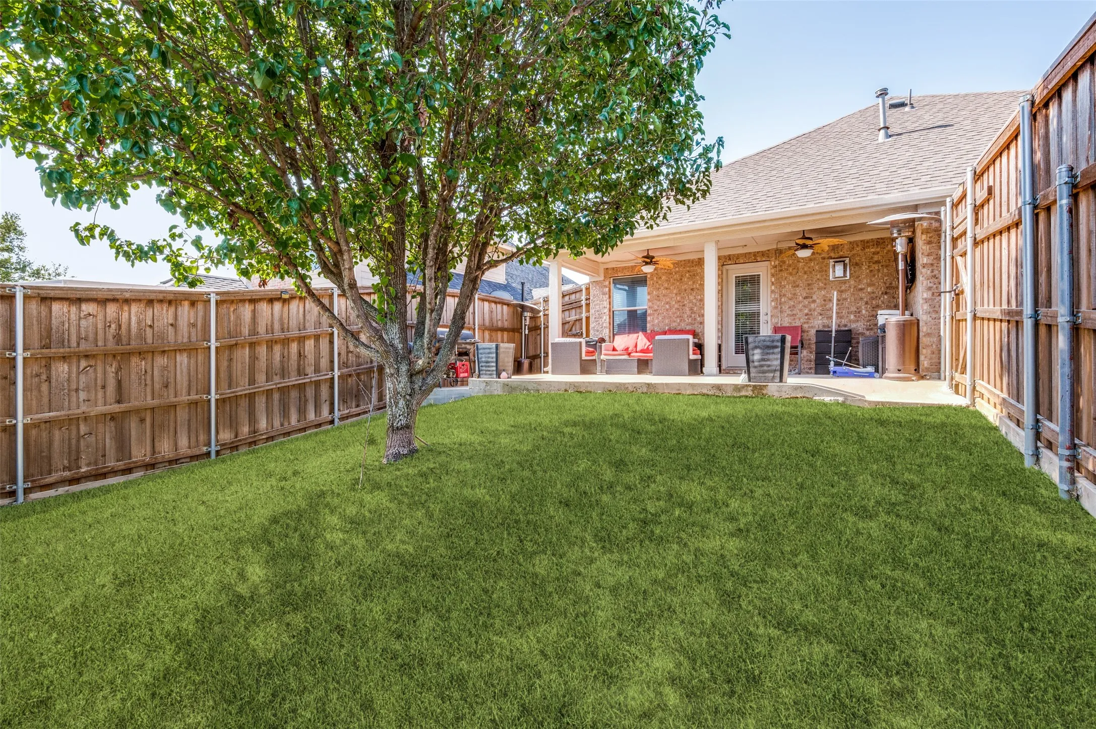Color of lawn is enhanced due to dry weather conditions.