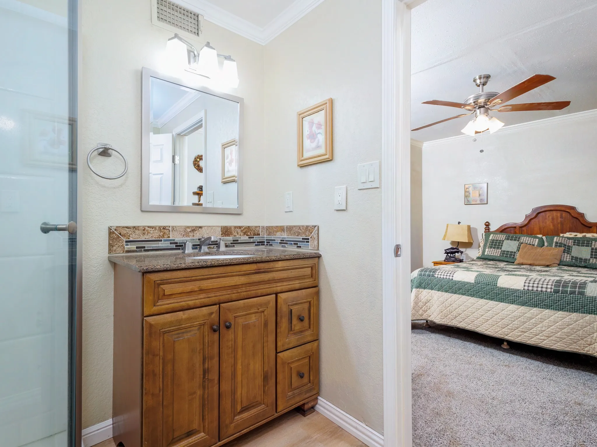 The second bathroom can be entered from the 2nd bedroom and kitchen.