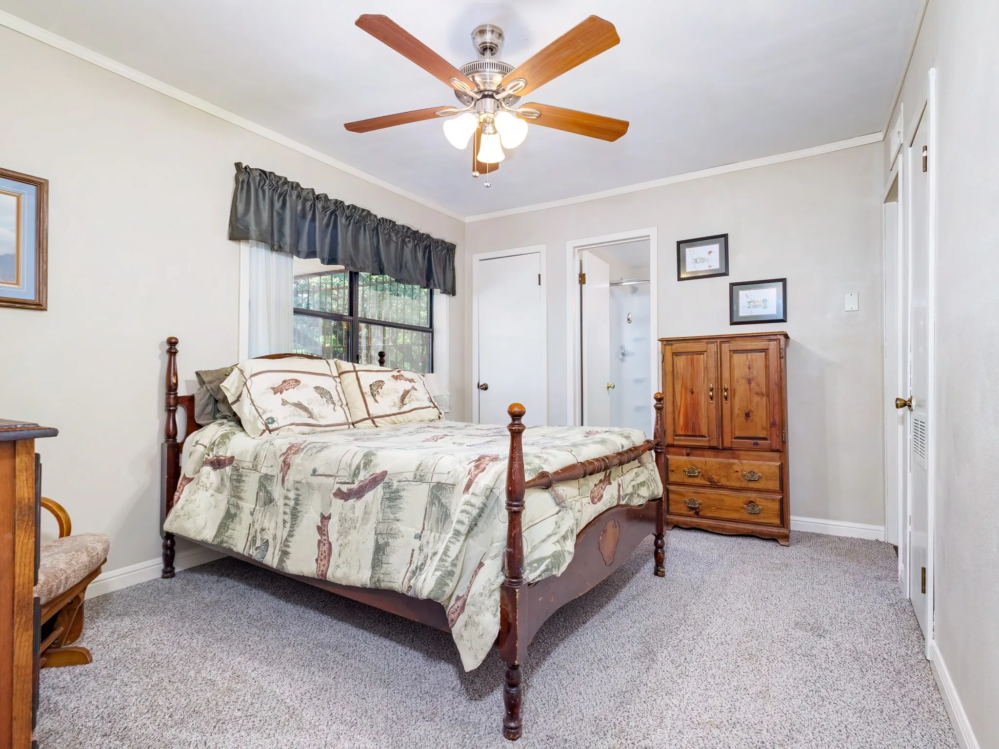 Access to the third bedroom is through the second bedroom.
