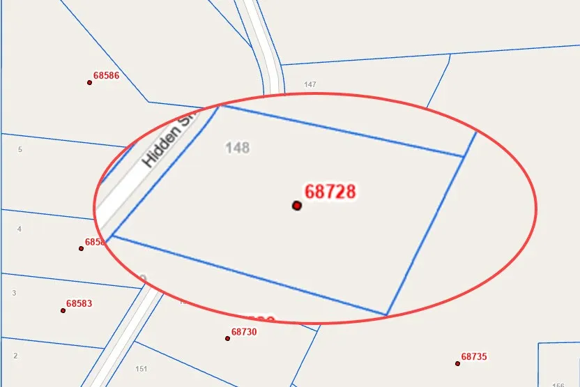 Parcel Map. Illustrating the boundaries and identification numbers of the property and surrounding parcels