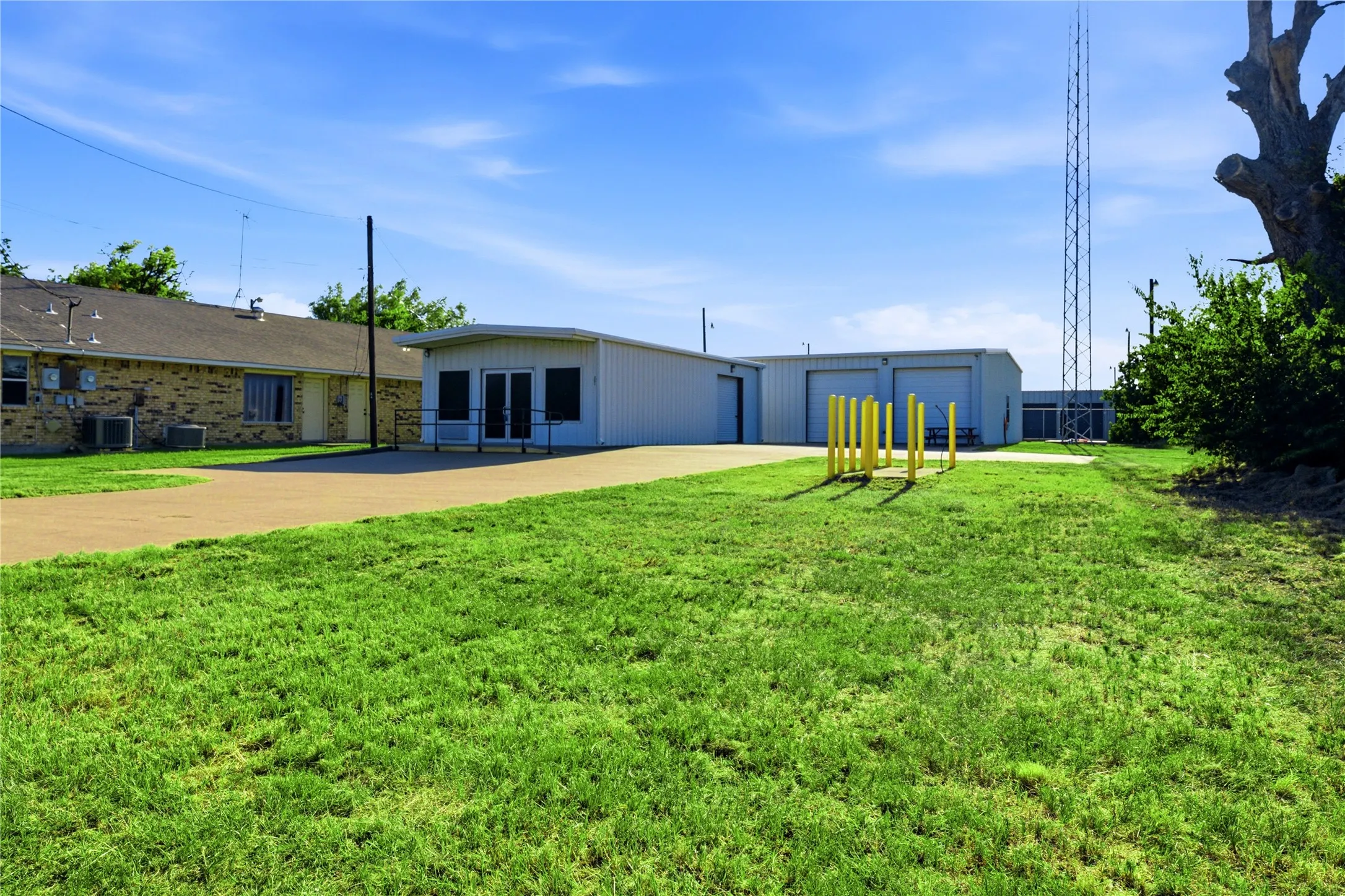 2 buildings: office/data hub & warehouse garage