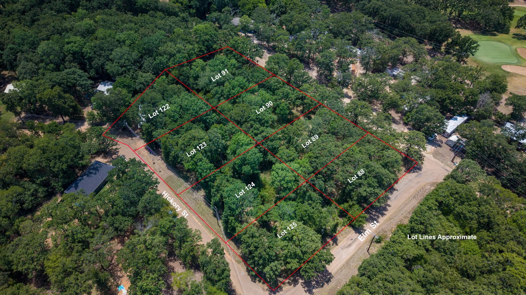 Multiple land lots featuring dense tree coverage