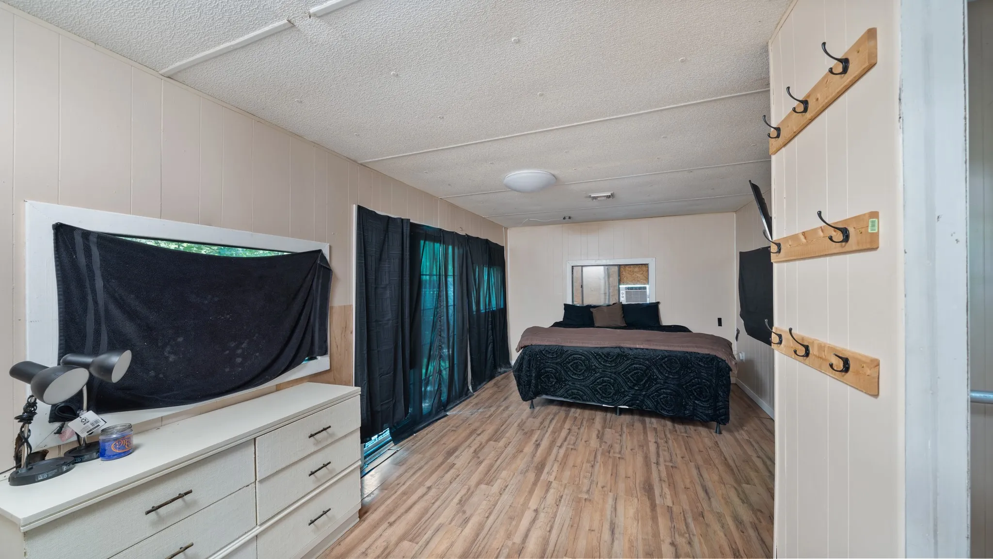 Wood-finish flooring throughout