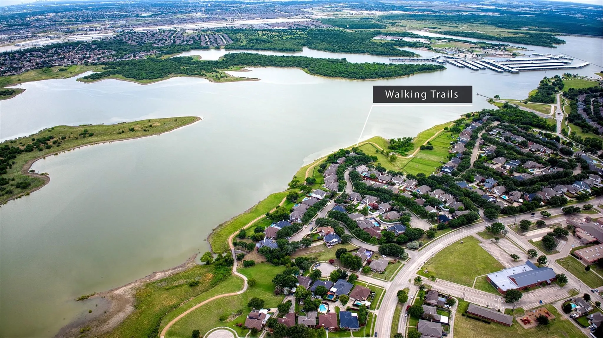 Aerial view within walking distance