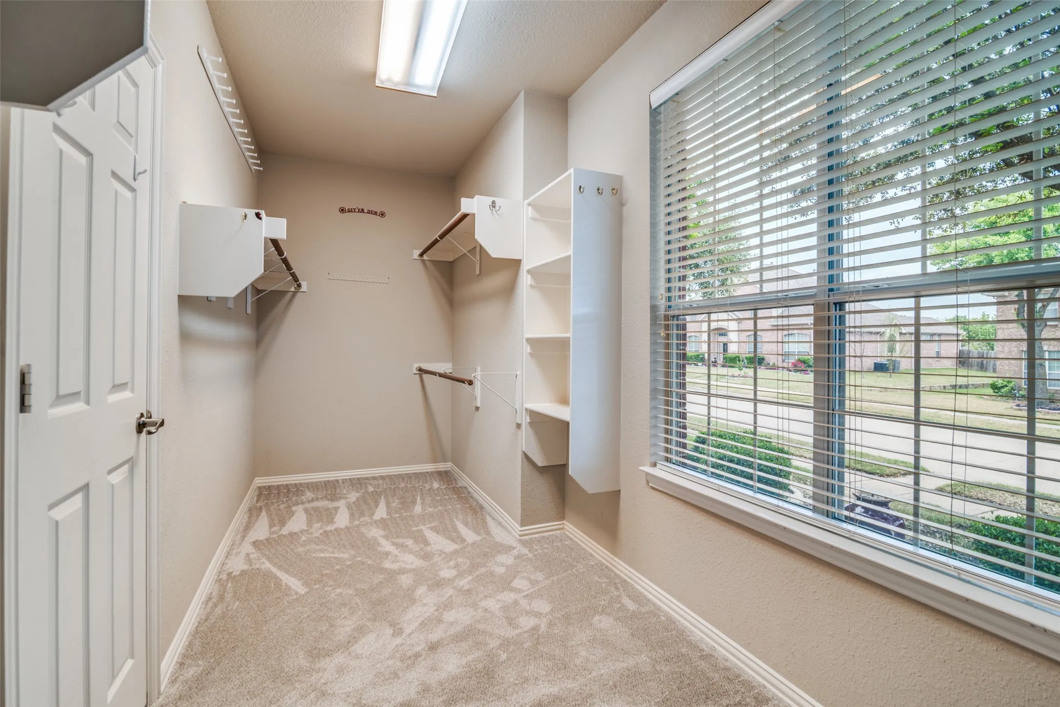 Two large walk in closets in the Master bedroom.