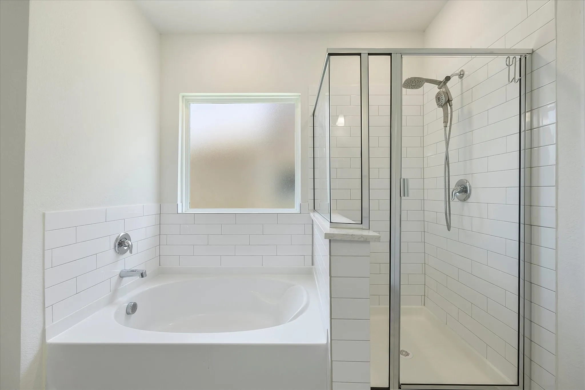 Master bath's garden tub with separate shower