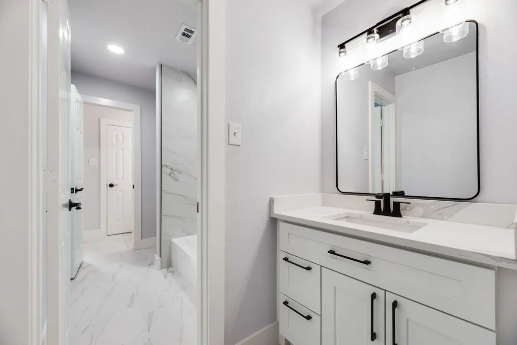 Jack-and-Jill bathroom with modern finishes