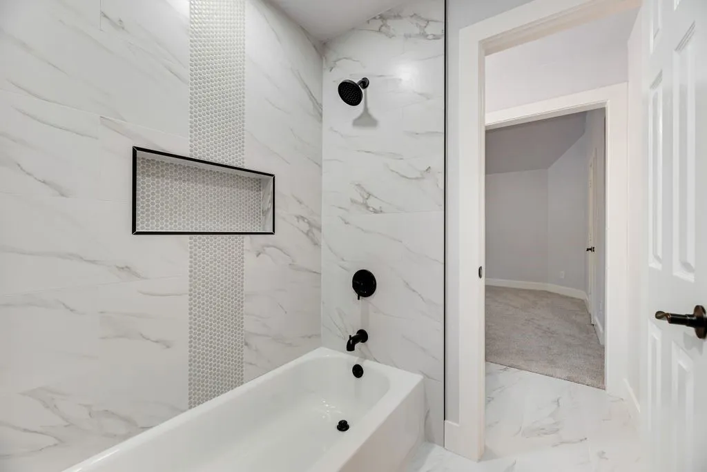 Jack-and-Jill bathroom with modern finishes