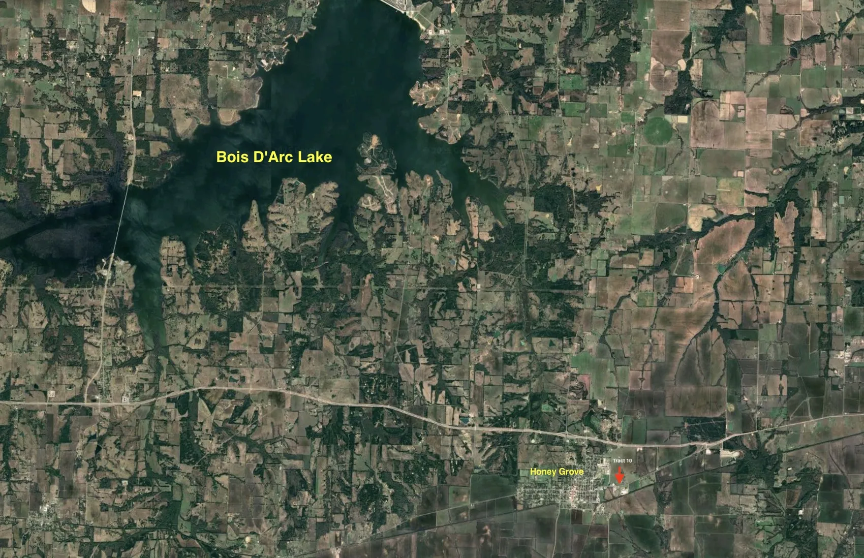 Aerial view of property's location