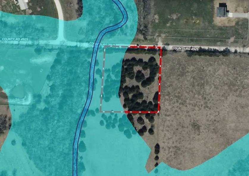 A portion of the property falls within the designated 100 year flood plain.