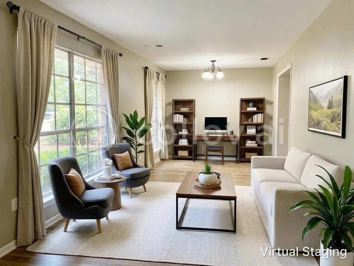 Staging example with formal dining used as a home office