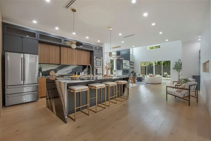 Open concept allows everyone space to work & live