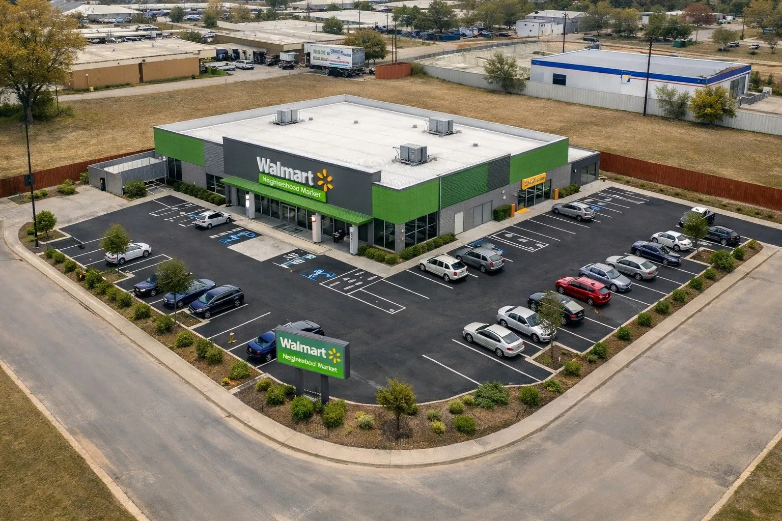 VIRTUALLY STAGED CONCEPT: Single-story commercial building, day view, this could be you