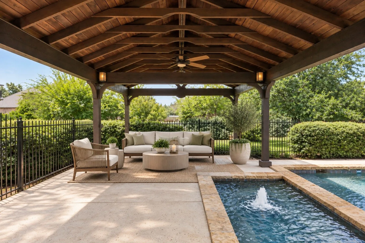 Covered outdoor living space