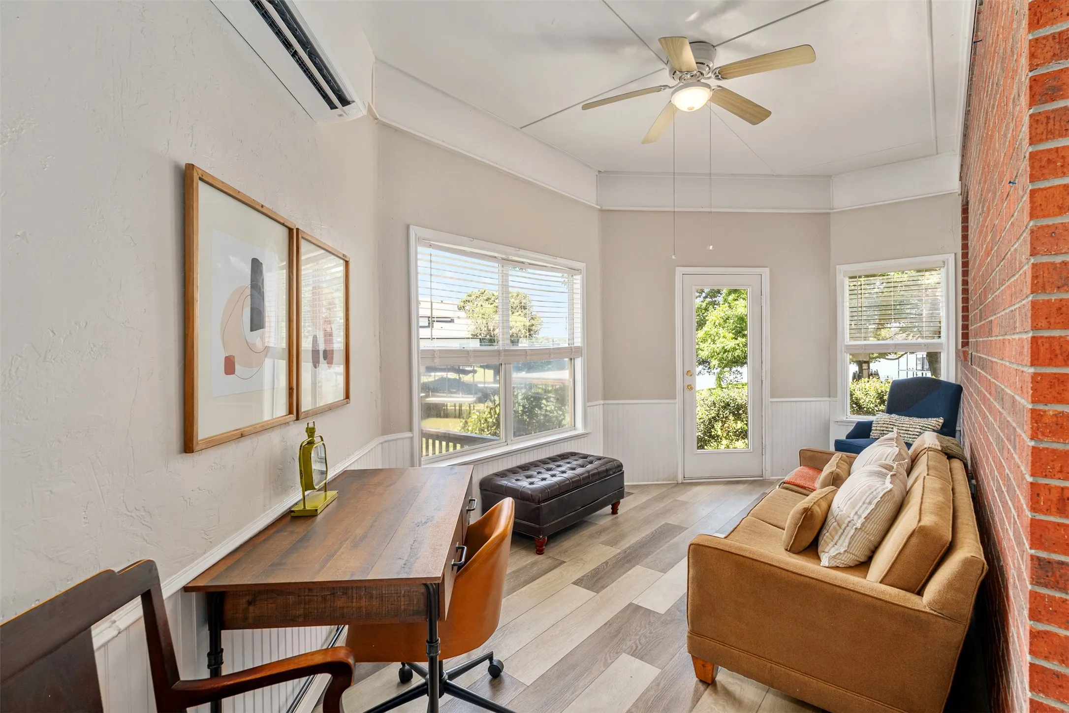 Office or glam room off the primary suite with water views