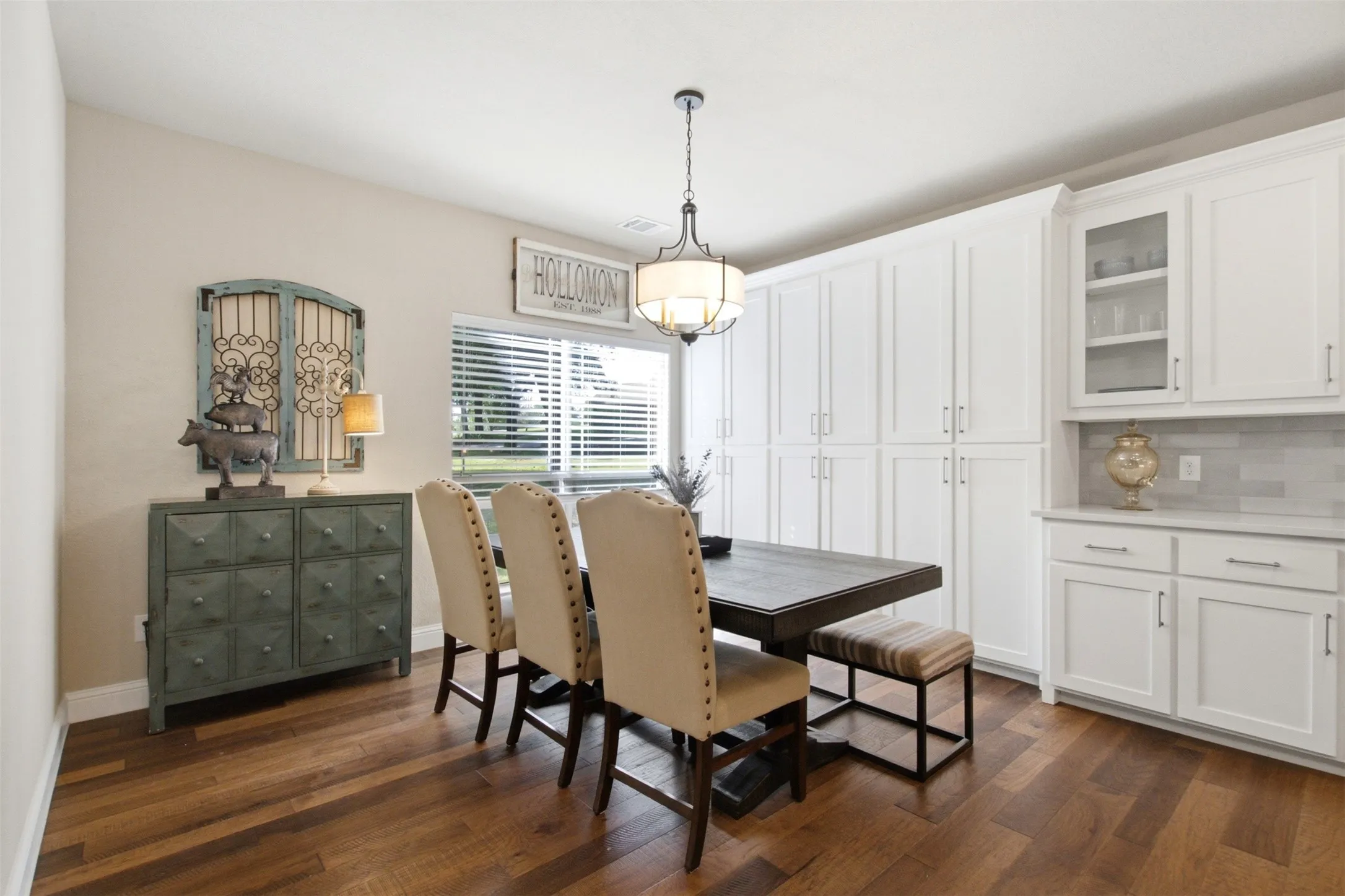 Dining Room with Custom Lighting