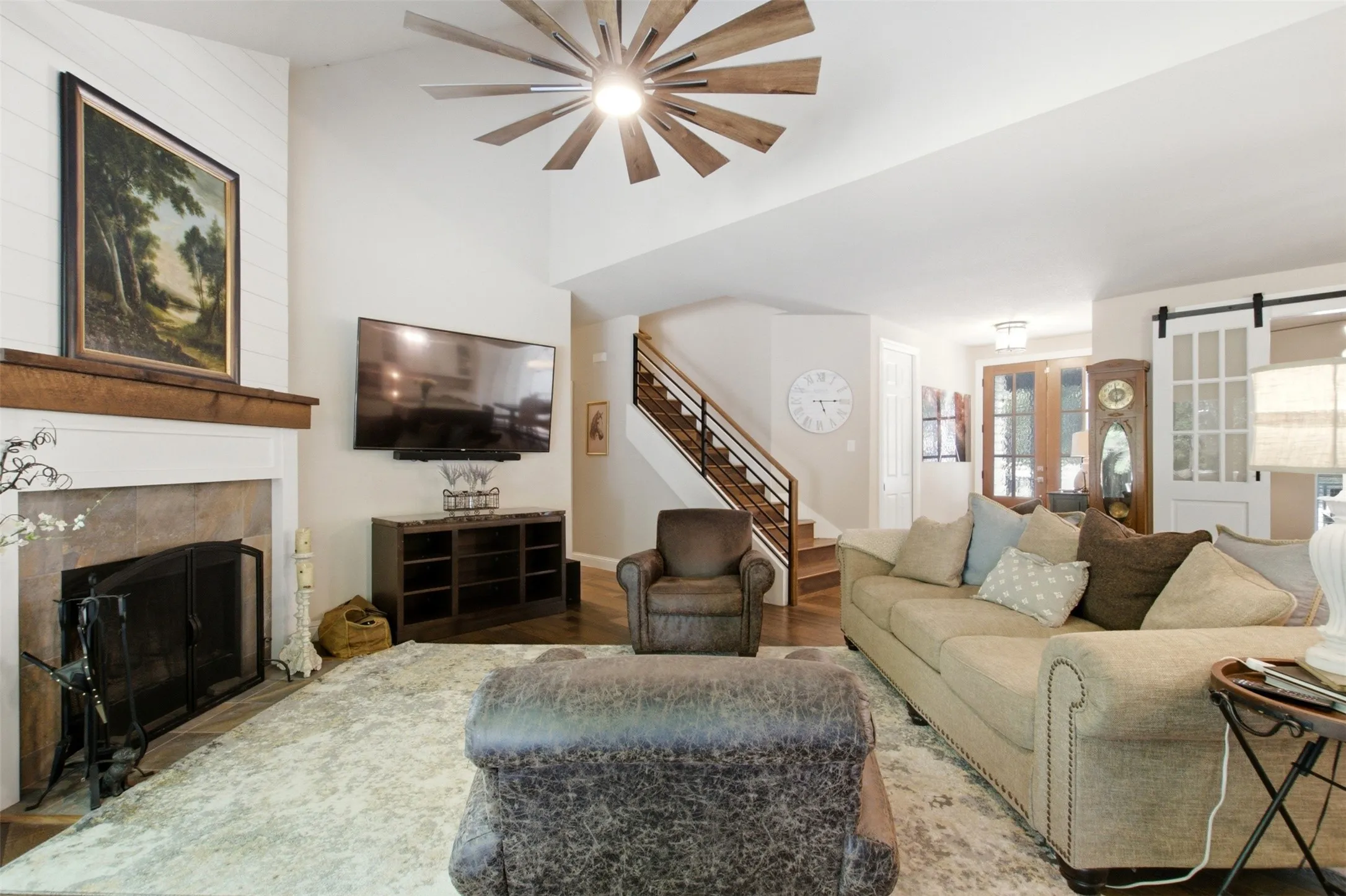 Family Room has Wood Burning Fireplace