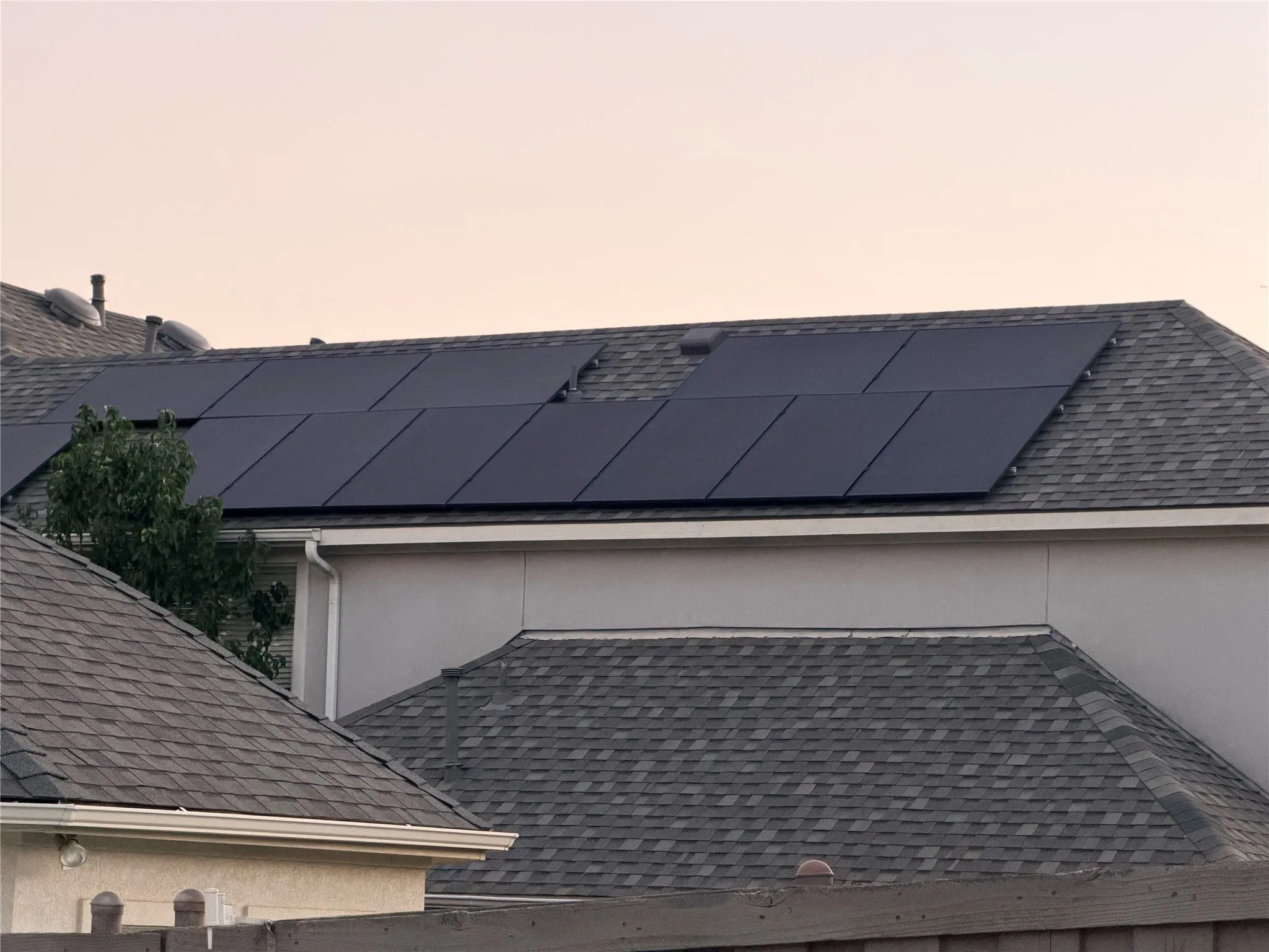 Roofline featuring solar panels